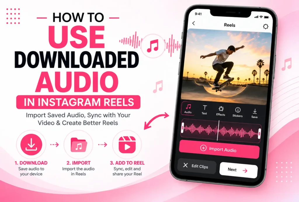 use downloaded audio in Instagram Reels